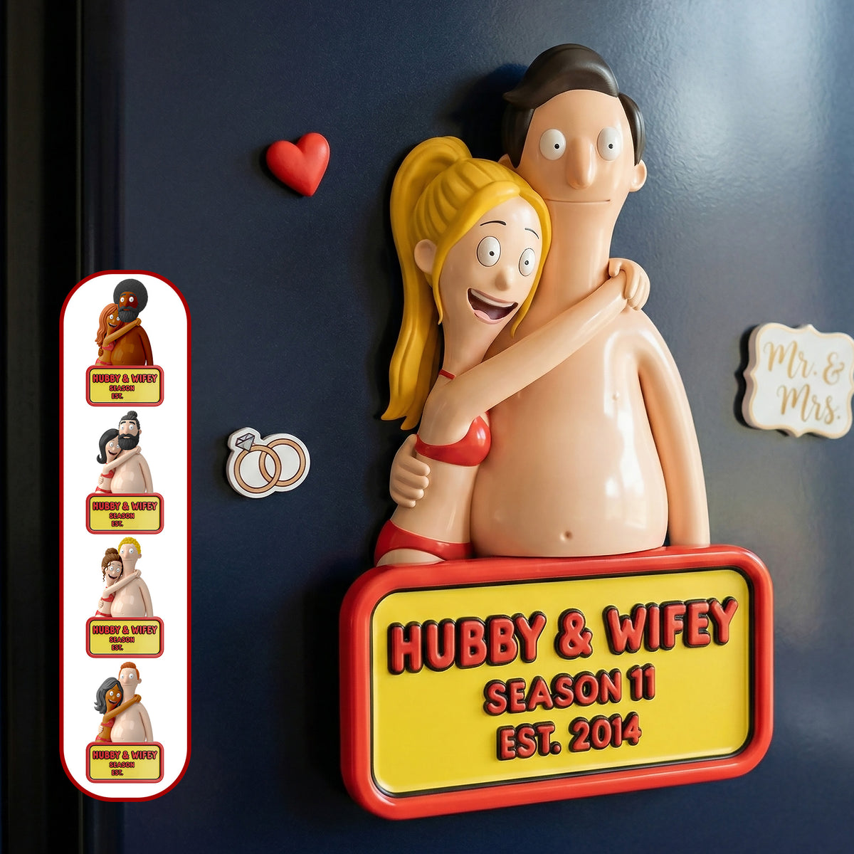 Hubby & Wifey Acrylic Fridge Magnet - Personalized Gifts For Couple 01namg091225-Homacus