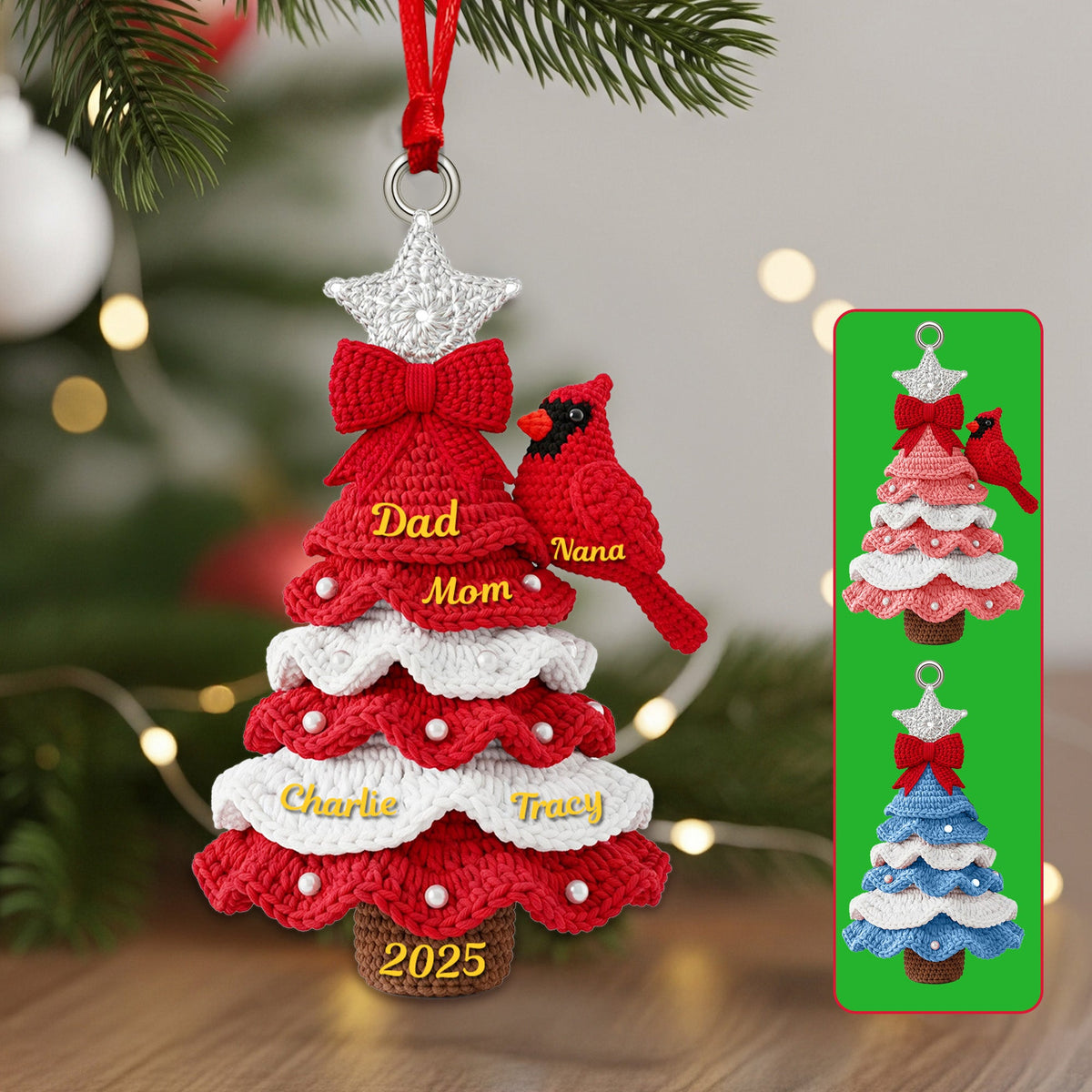 Family Christmas Tree Acrylic Ornament - Personalized Gift For Christmas 02NAMG060925-Homacus