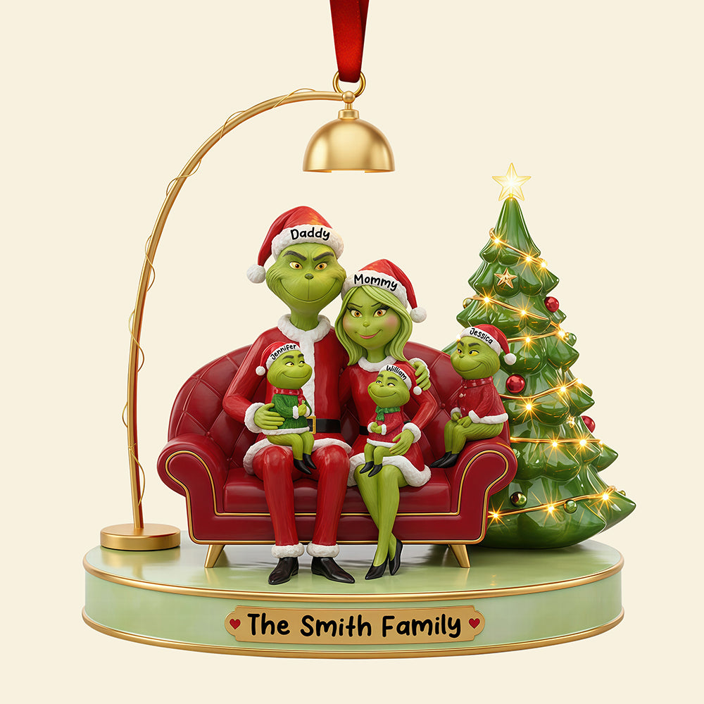 Funny Green Family Christmas Ornament - Personalized Gifts For Family 01ohqn251025-Homacus