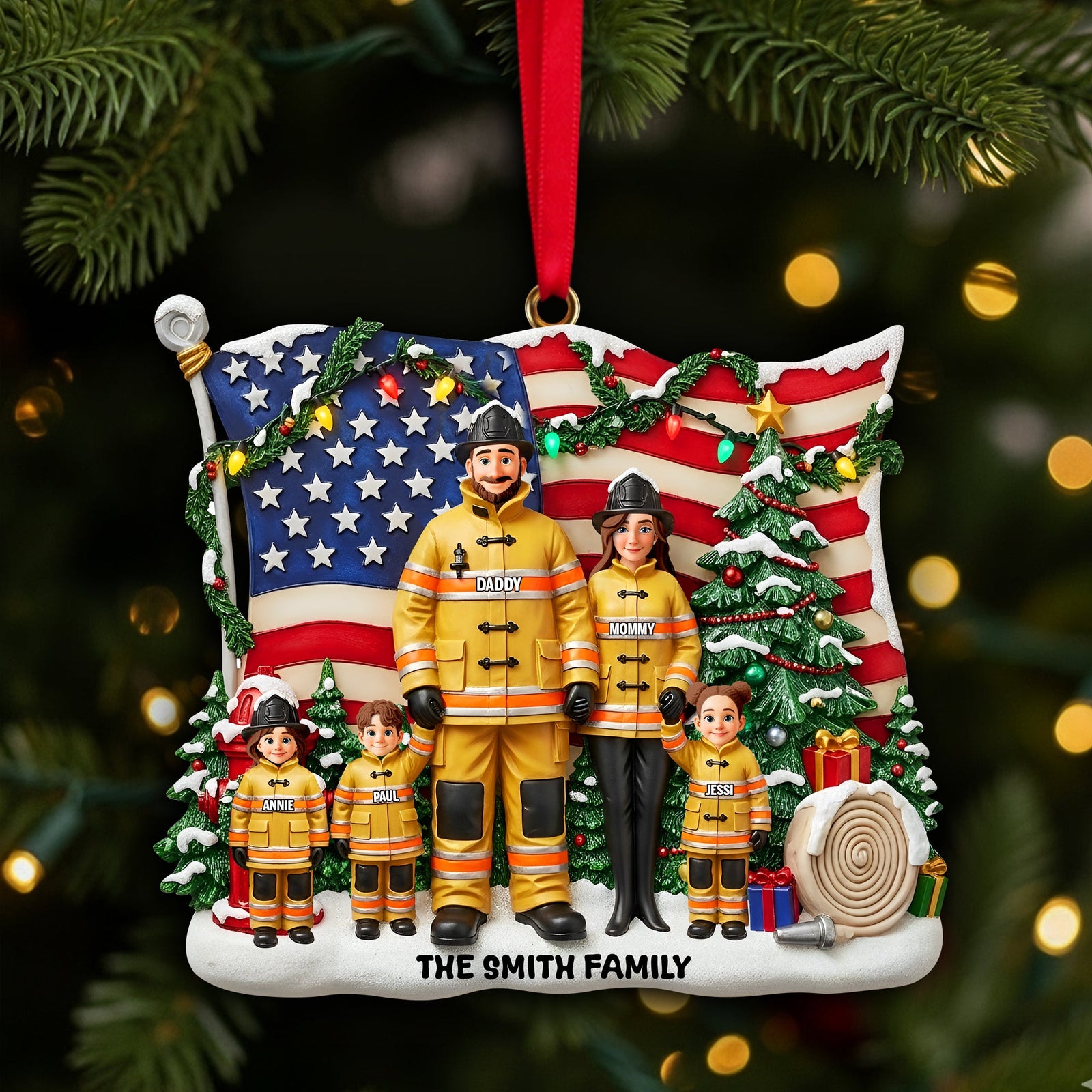 Pride Firefighter Christmas Ornament - Personalized Gifts For Family 04TOLU180925-Homacus