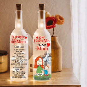 Personalized Bottle Lamp For Christian Mom, God Gave Us The Best Mom 01TGLU210225DA-Homacus