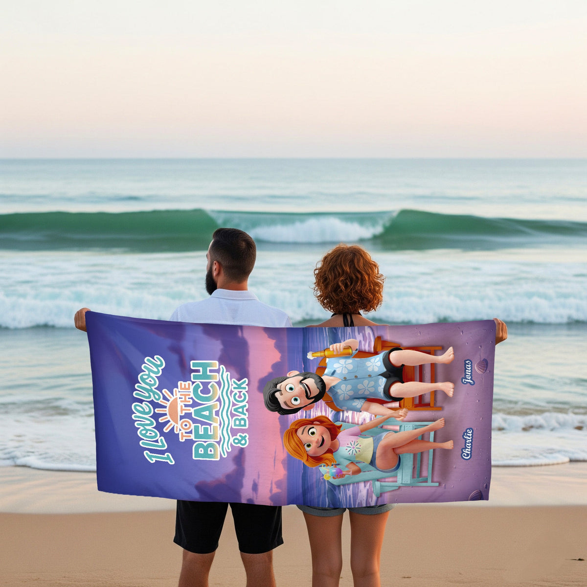 Summer Couple Beach Towel - Personalized Gifts For Couple 01pgmg140725hg-Homacus
