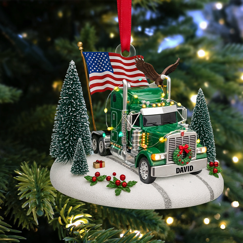 Personalized Gifts For Truck Drivers Christmas Ornament – Custom Semi Truck Decoration 04tgtn110825-Homacus