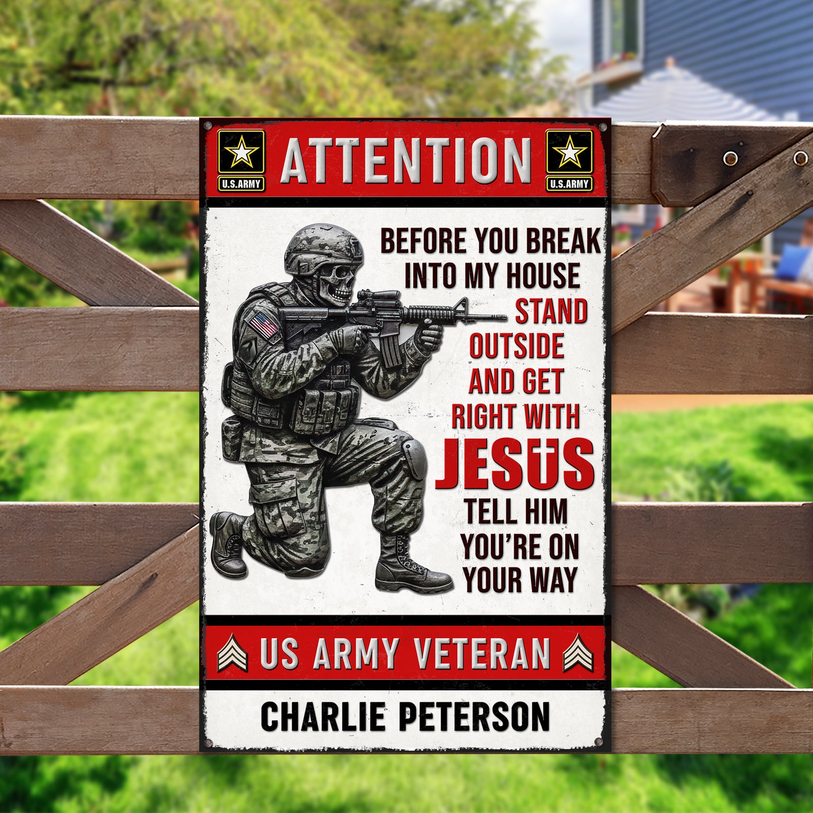 Veteran Home Warning Metal Sign – Personalized Gifts For Veteran 01kiqn231225-Homacus