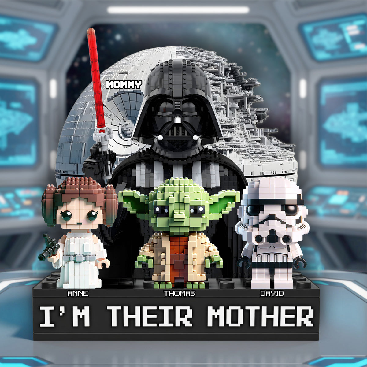 Space Theme Mom And Kids Acrylic Plaque - Personalized Gifts For Mother's Day Plaque 03OHLU080426-Homacus