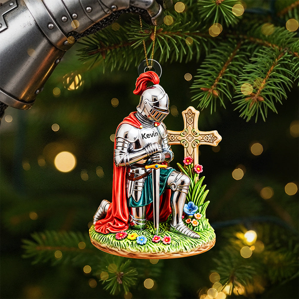 Kneeing Knight Ornament - Personalized Gifts For Christians 05huta300825-Homacus