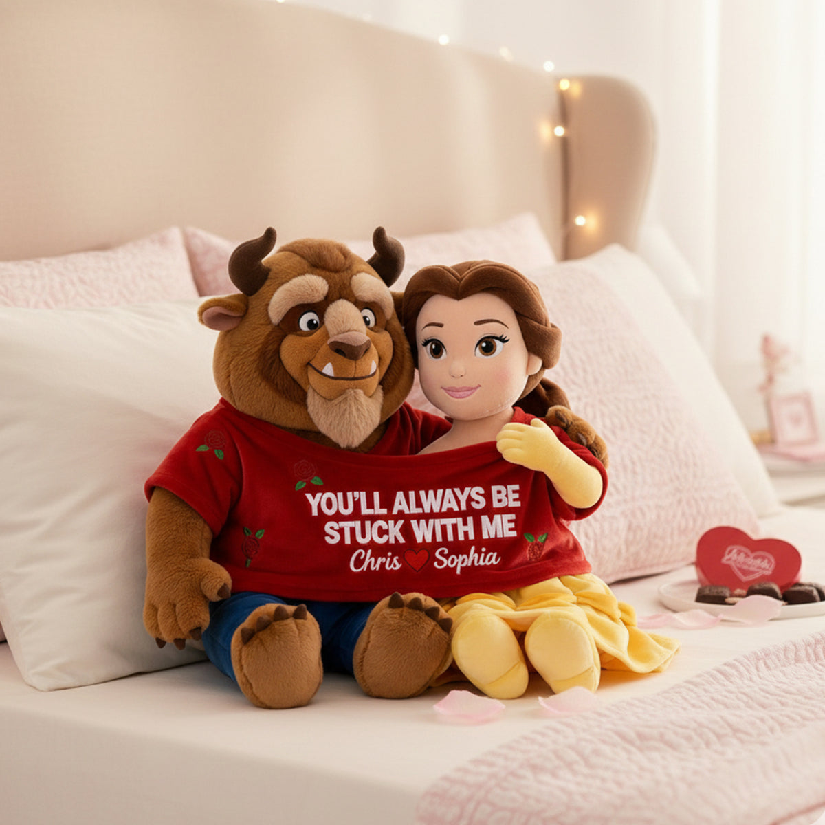 Fairy Tale Couple In Cute Shirt Shaped Pillow, Personalized Gifts For Couple 03QHLU111225-Homacus