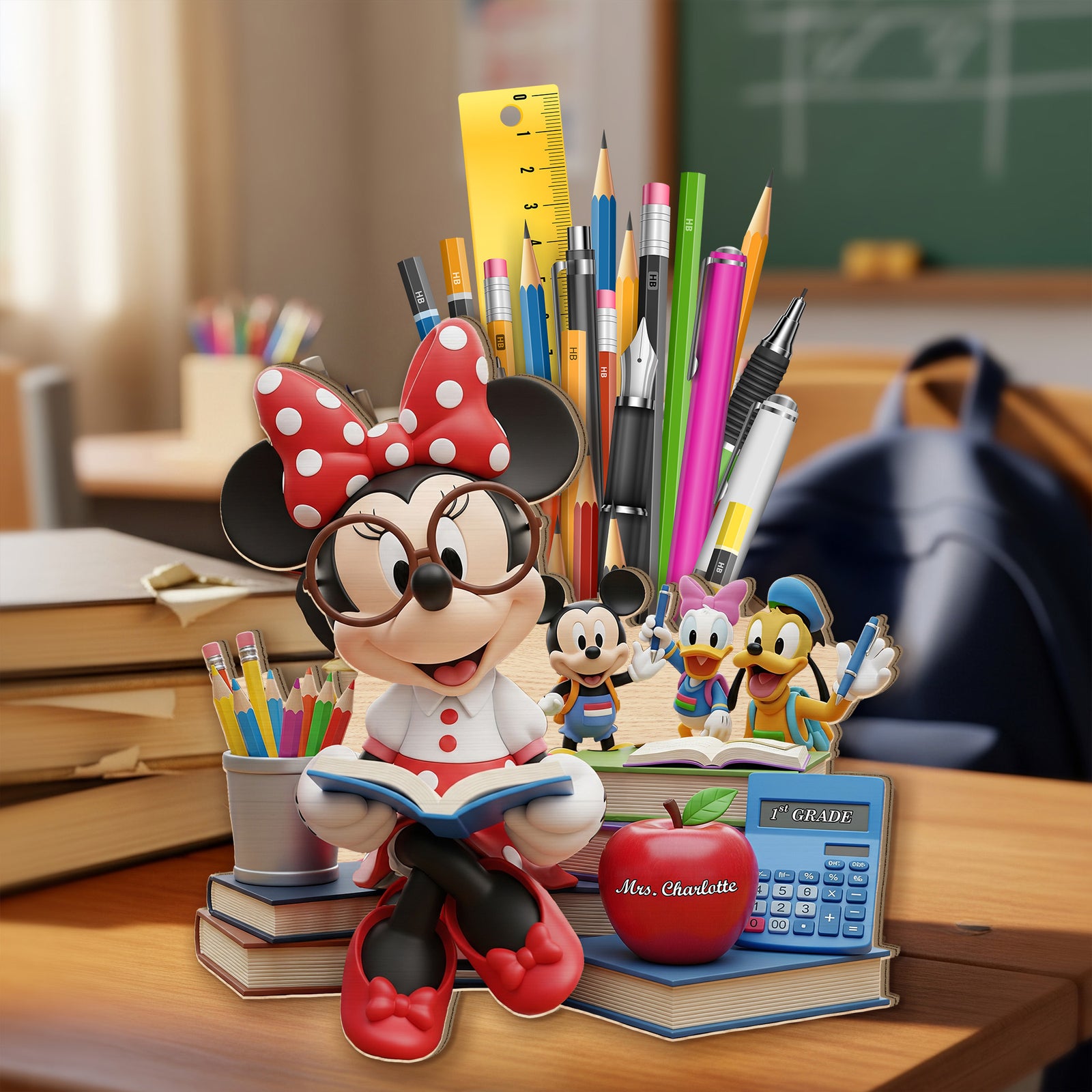 Cute Teacher Pen Holder - Personalized Gifts For Teachers 03pamg050825-Homacus