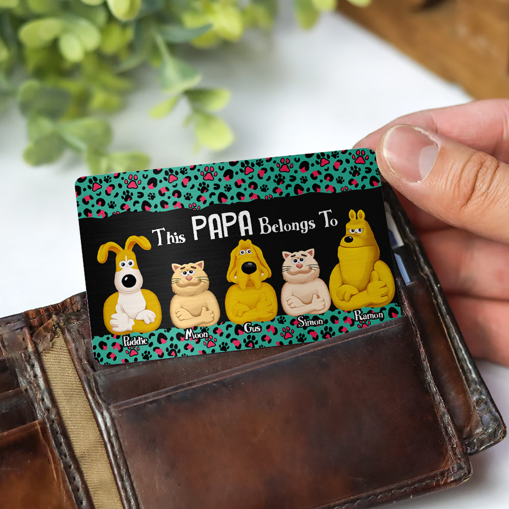 Personalized Gifts For Dad Aluminum Wallet Card Dad With Furry Babies 02KALU210125PA-Homacus