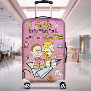 Personalized Gifts For Couple Luggage Cover 04katn080125pa It's Not Where You Go It's Who You Travel With-Homacus