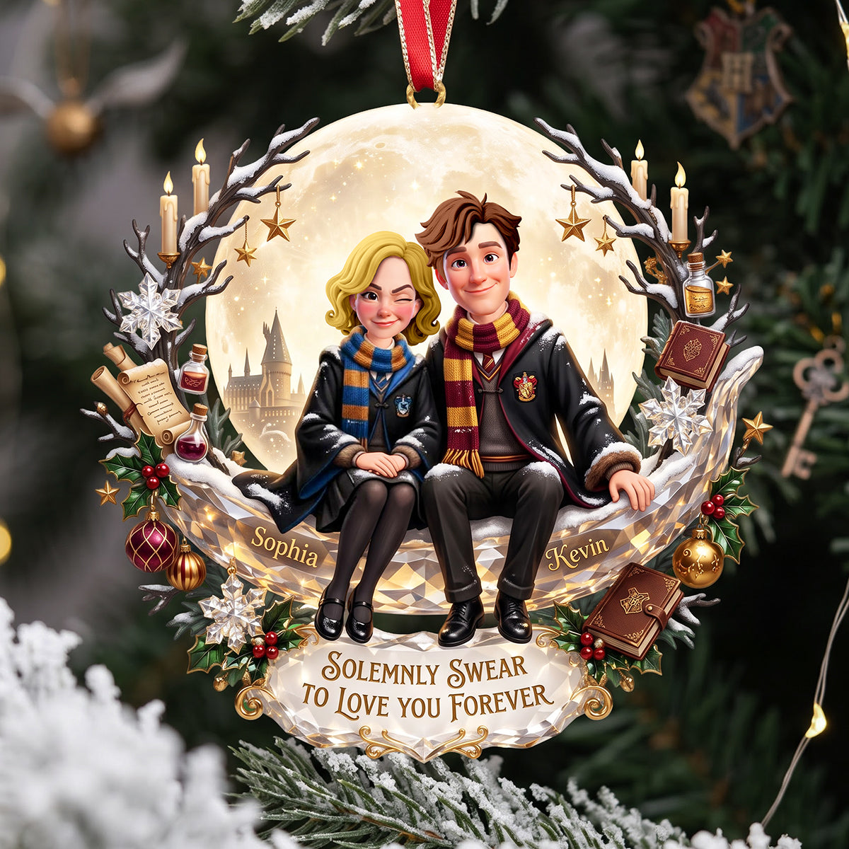 Forever Love Acrylic Ornament - Personalized Christmas Gifts For Couples 01tota051026-Homacus