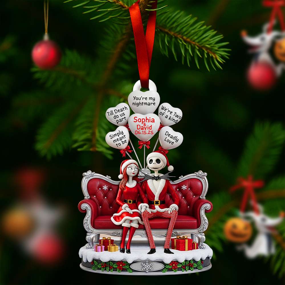 Hauntingly Sweet Couple Christmas Ornament - Personalized Anniversary Gifts For Couple 03TOLU130825-Homacus