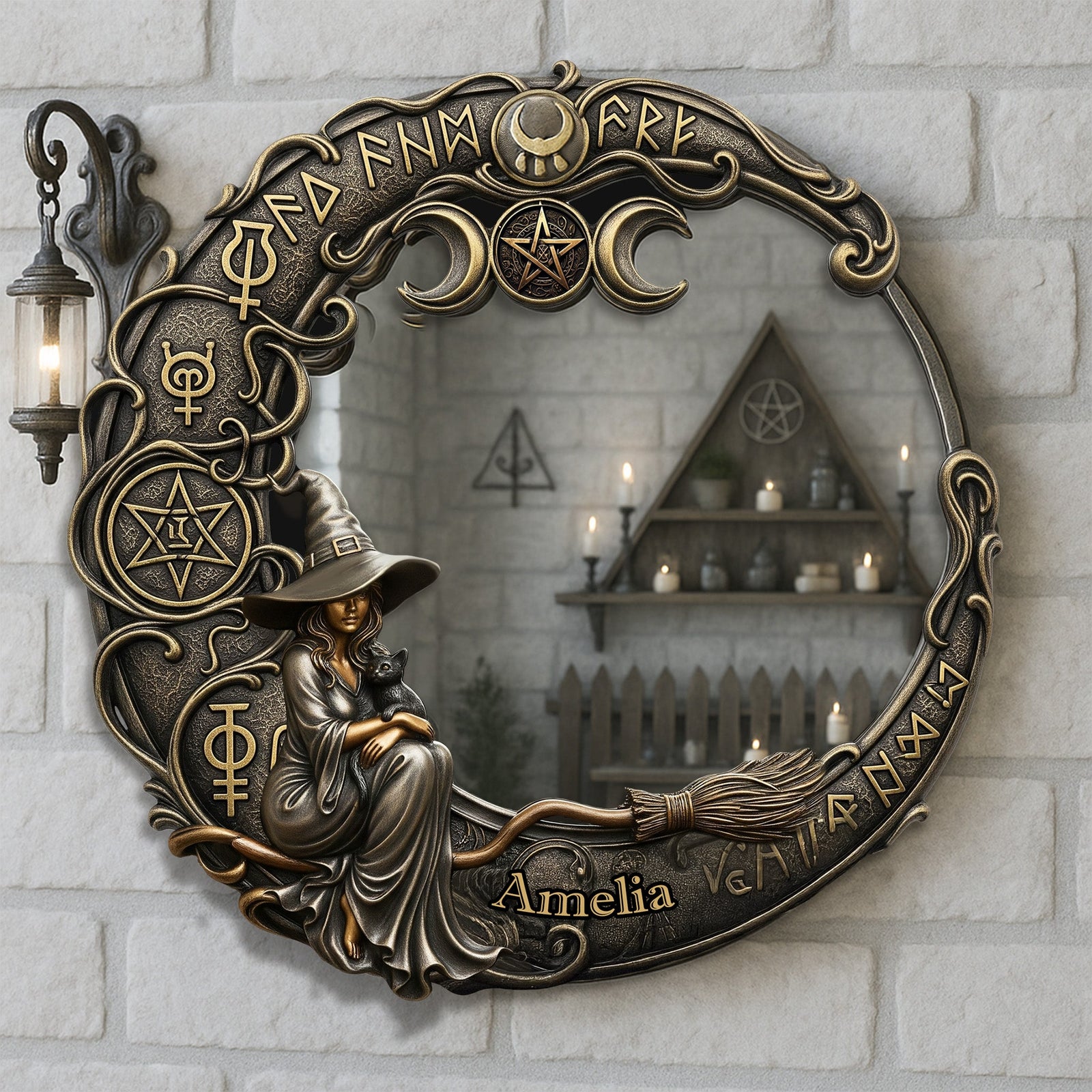 Witch Custom Shaped Mirror - Personalized Gifts For Witch Lover 03QHMG280725-Homacus
