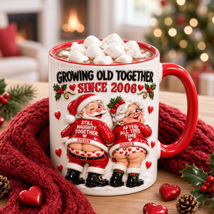 Naughty Old Santa Couple Accent Mug - Personalized Christmas Gifts For Couples 01todh211026-Homacus