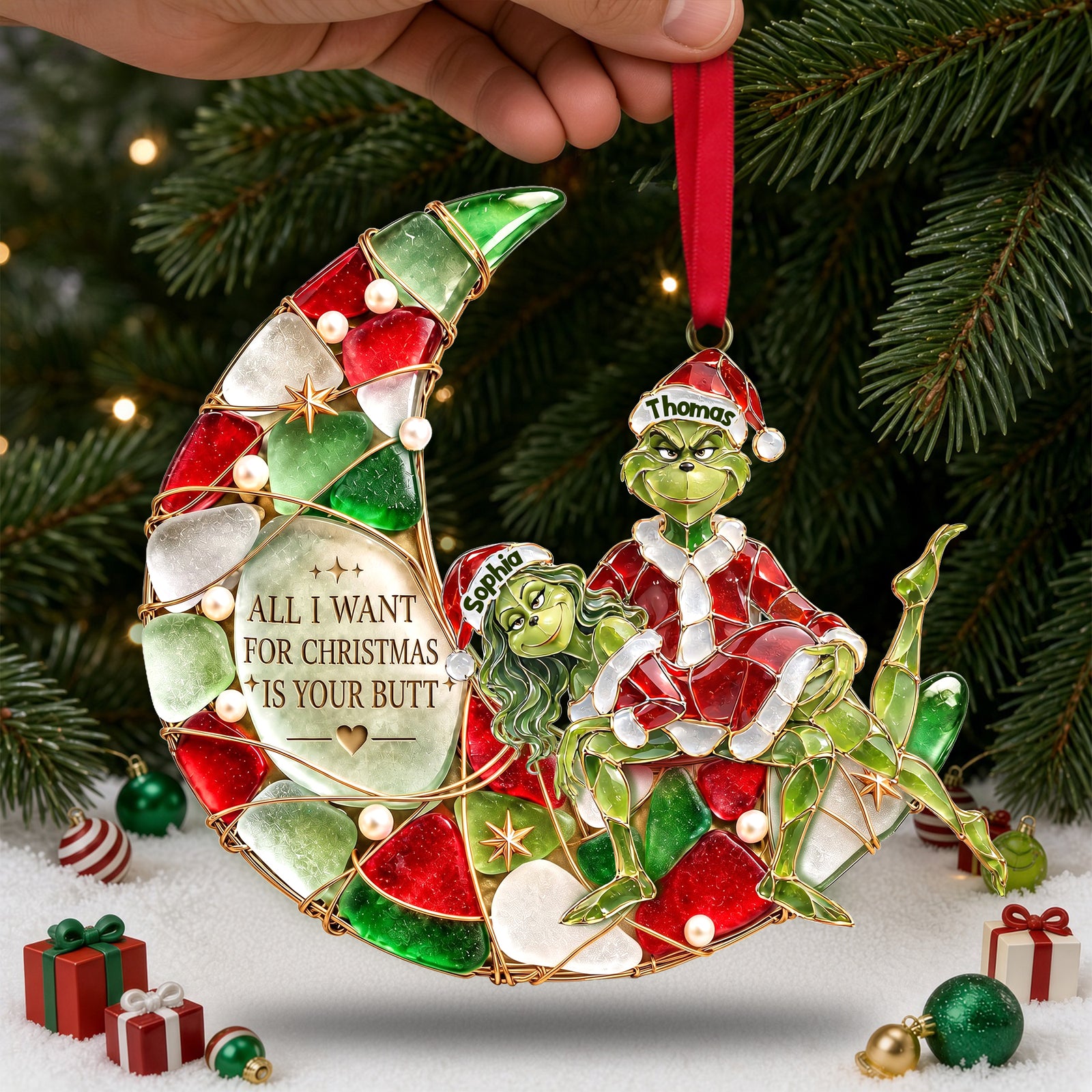 Mischievous Couple Christmas Ornament - Personalized Gifts For Couple 02ohlu080926-Homacus