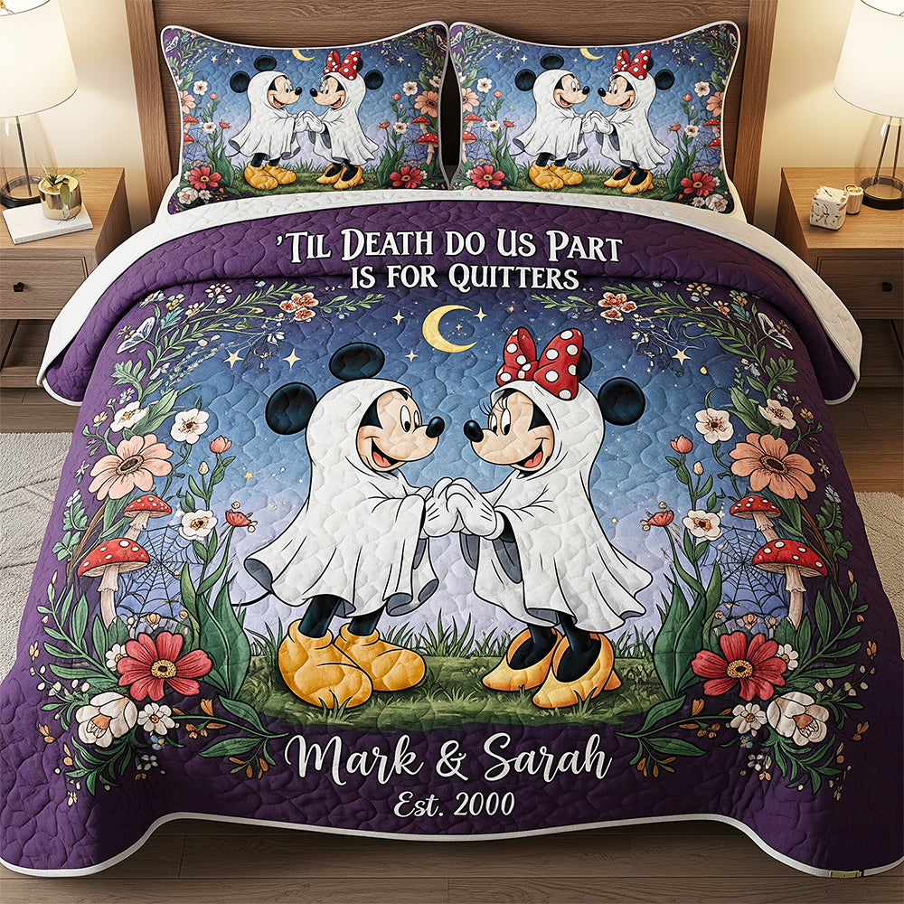 Cute Ghost Couple Quilt Bed Set – Personalized Gifts For Couples 03naqn110825-Homacus