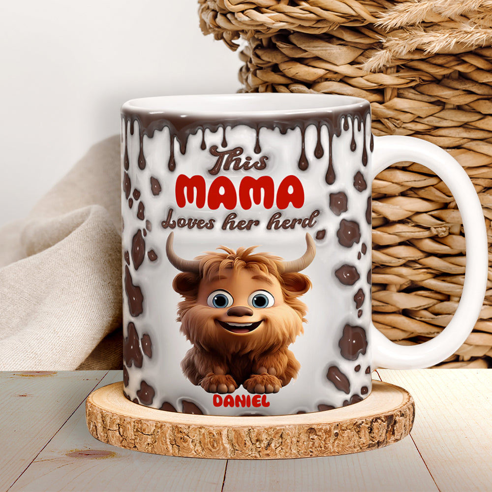 Personalized Gift For Highland Cow Mom Inflated Coffee Mug 04KALU200225-Homacus
