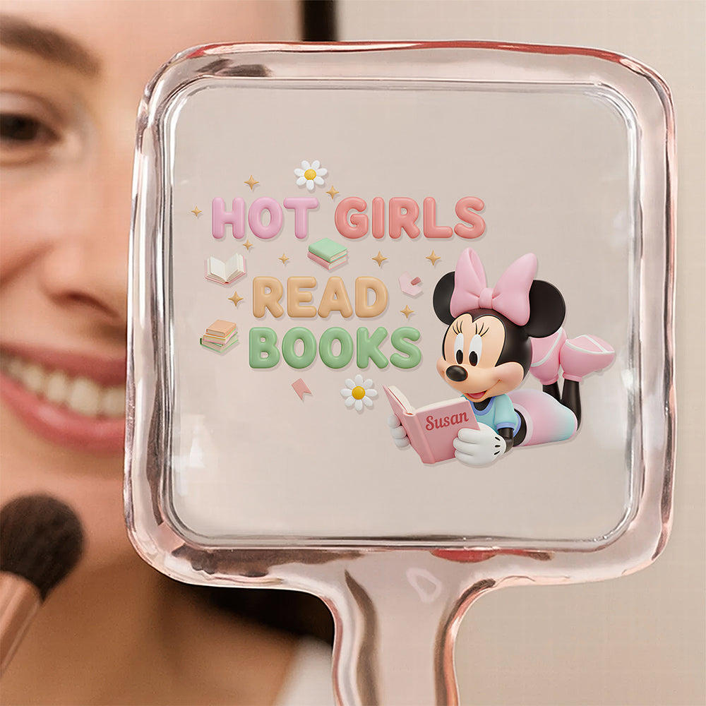 Book Girl Handheld Mirror - Personalized Gifts For Book Lovers 04PGDT031225-Homacus