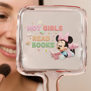 Book Girl Handheld Mirror - Personalized Gifts For Book Lovers 04PGDT031225-Homacus