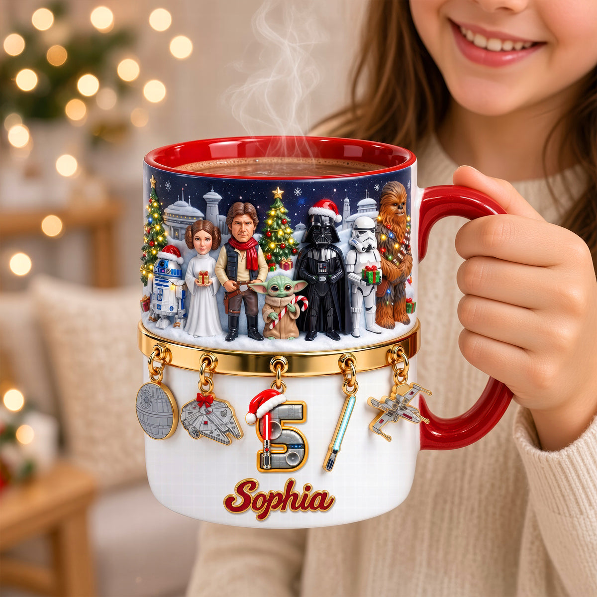 Warriors Merry Xmas In The Universe Accent Mug - Personalized Christmas Gifts 01tyqn280926