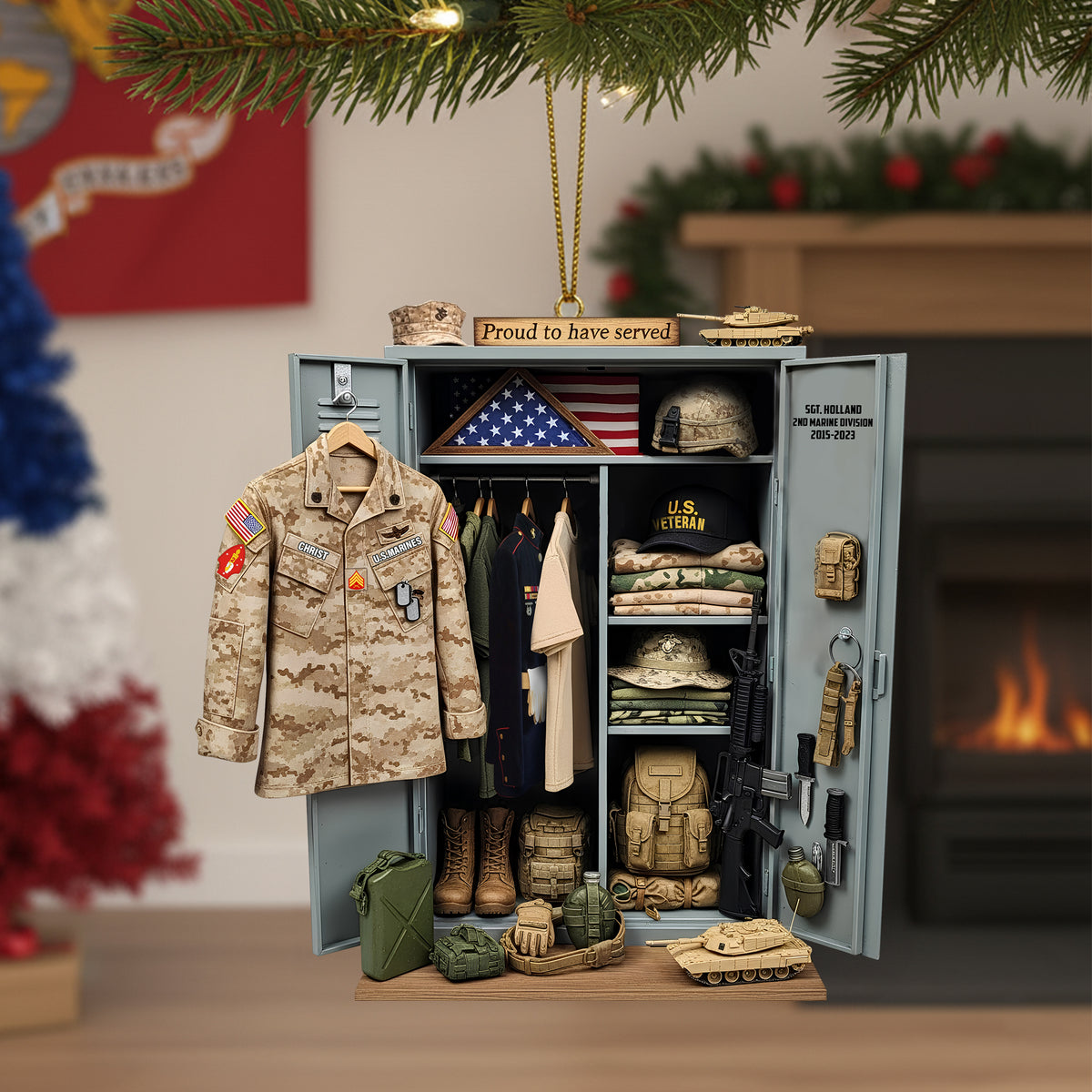 Military Locker Acrylic Ornament, Personalized Christmas Gifts For Veteran 04qhtn040925-Homacus