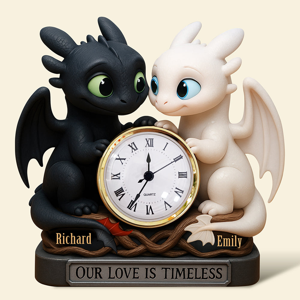 Couple Forever Desk Clock Plaque Personalized Gifts For Couple 05TOQN050625-Homacus