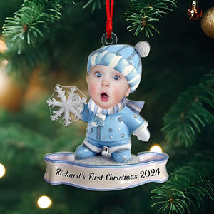 Custom Photo Gifts For Babies First Christmas Ornament 04KALU111024-Homacus