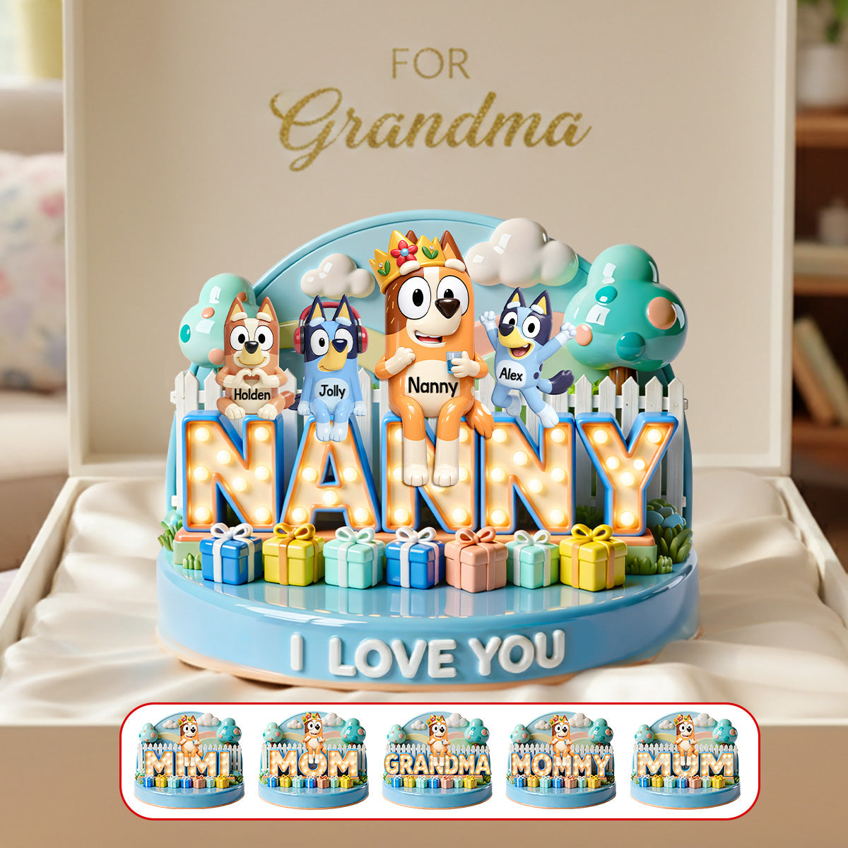 Mom & Kids Puppy Family Plaque – Personalized Gift For Mother’s Day Acrylic Plaque 03OHMG250226-Homacus