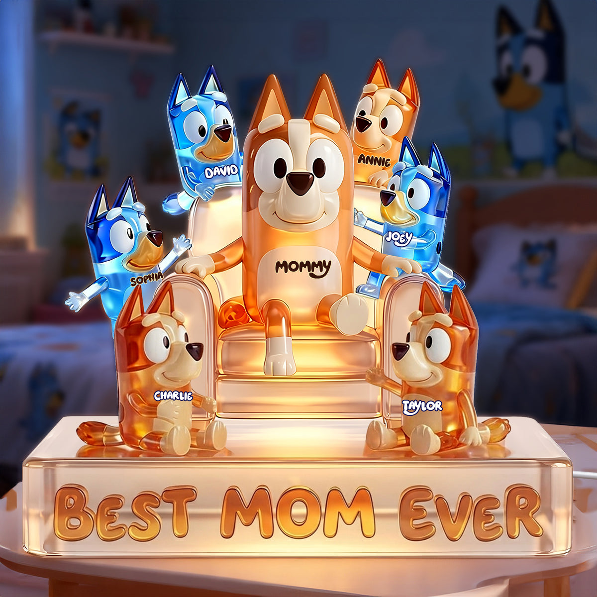 Sweet Mom & Her Little Ones Light Box - Personalized Gifts For Moms 01OHLU060426-Homacus