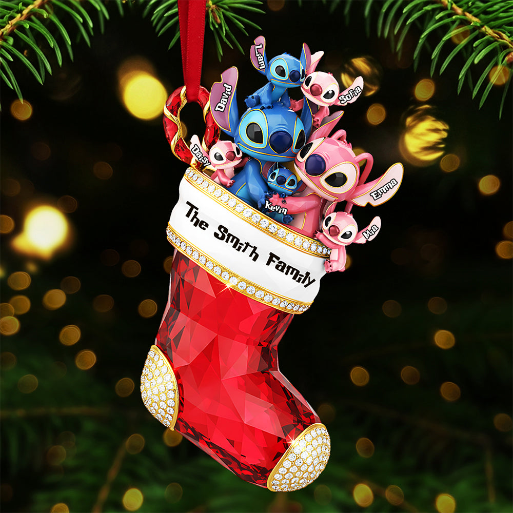 Stocking Family Ornament - Personalized Gifts For Family Christmas Ornament 01OHTA260925-Homacus