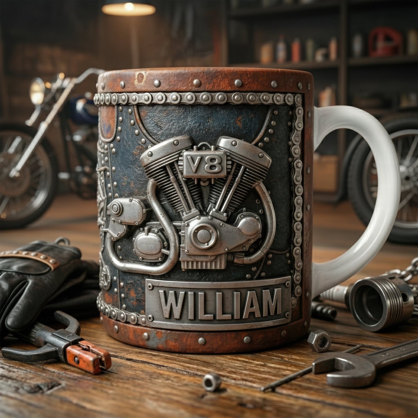 Motorcycle Engine Coffee Mug – Personalized Gifts For Bikers 02tgqn041225-Homacus