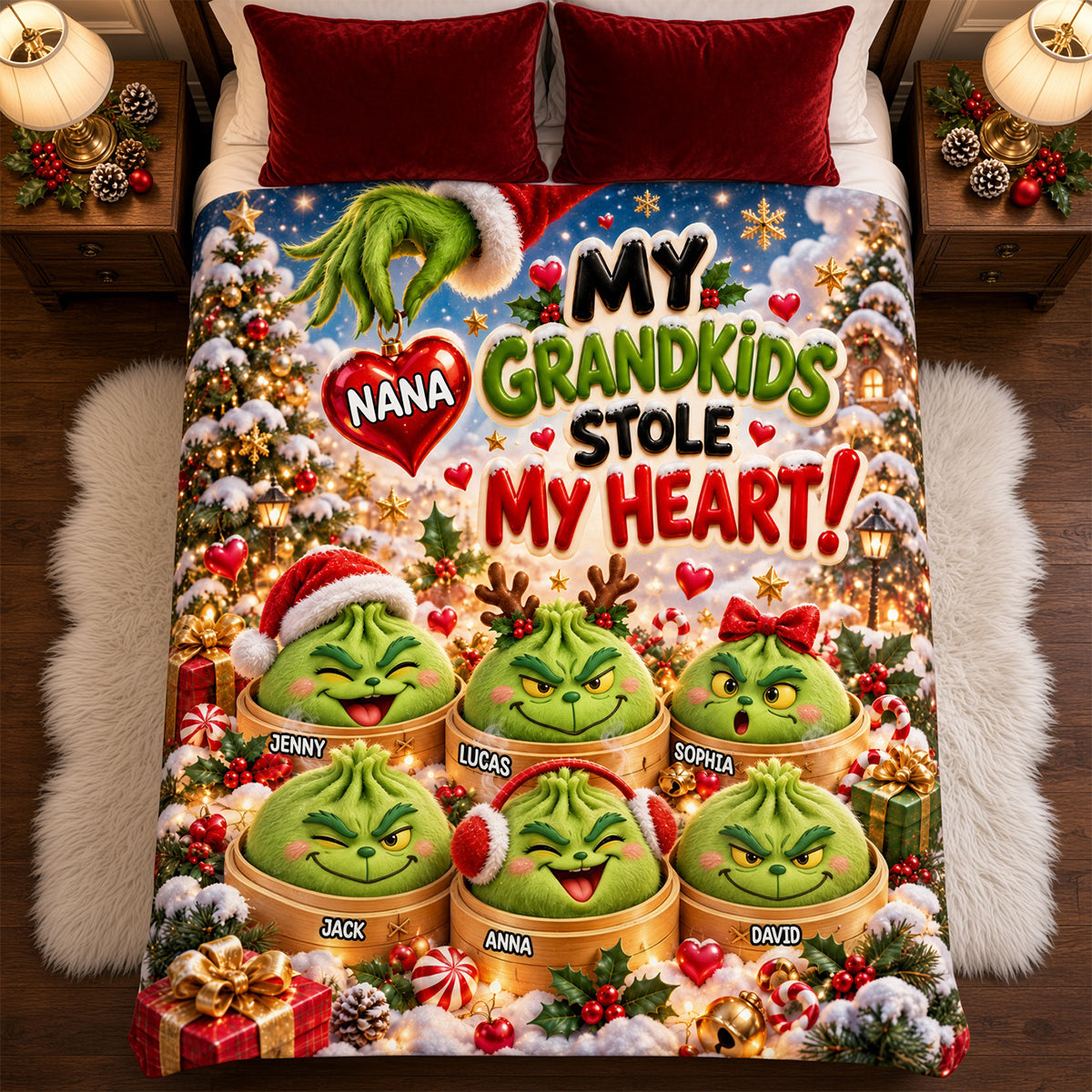 Mischievous Little Bao Buns Blanket - Personalized Gift For Grandmas 04NATN011026-Homacus