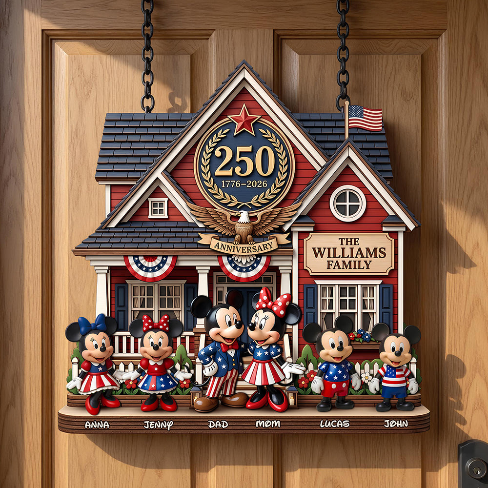 250th Anniversary Patriotic Family Wood Sign Personalized Gifts For Family 02PADT020526-Homacus