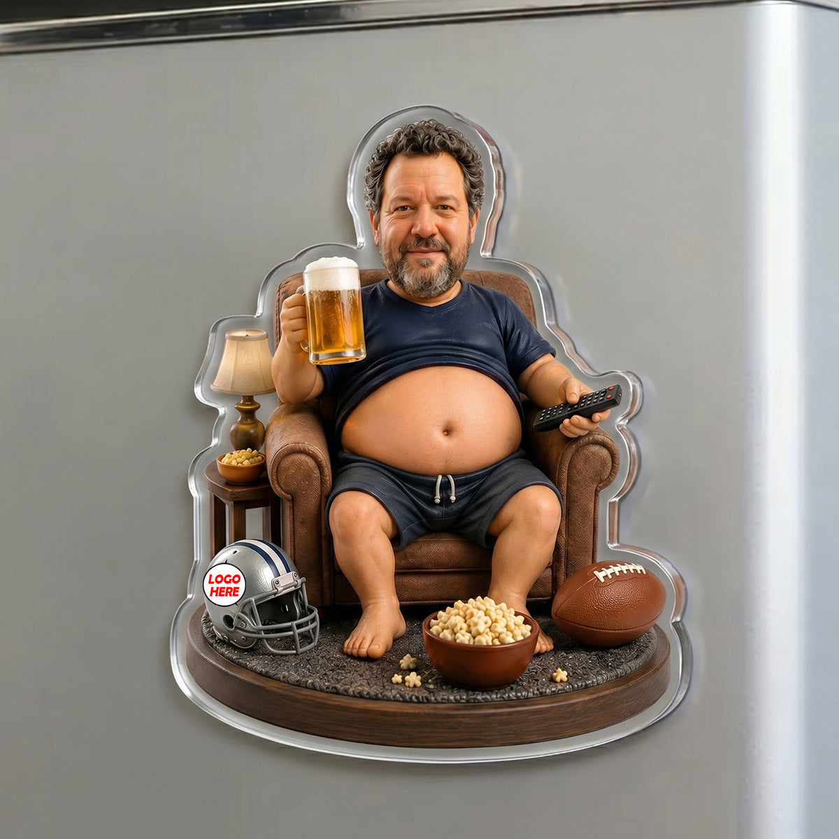 Beer And Sport Anti-collision Acrylic Fridge Magnet - Custom Photo Gifts For Sport Lovers 03natn180626-Homacus