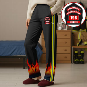 Firefighter Pajama Pants With Custom Shield, Personalized Gifts For Firefighters 03qhqn071125-Homacus