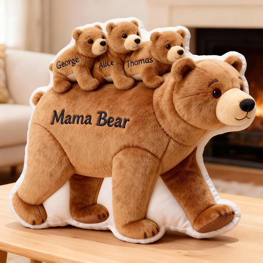 Mama Bear Custom Shape Pillow - Personalized Gifts For Mom 03hudt310126-Homacus