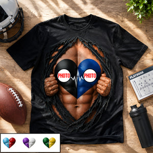 Funny Ultimate House Divided Rivalry Ripped Muscle Heart 3D Shirt - Personalized Gifts For Sport Lovers 04ohdh150726-Homacus