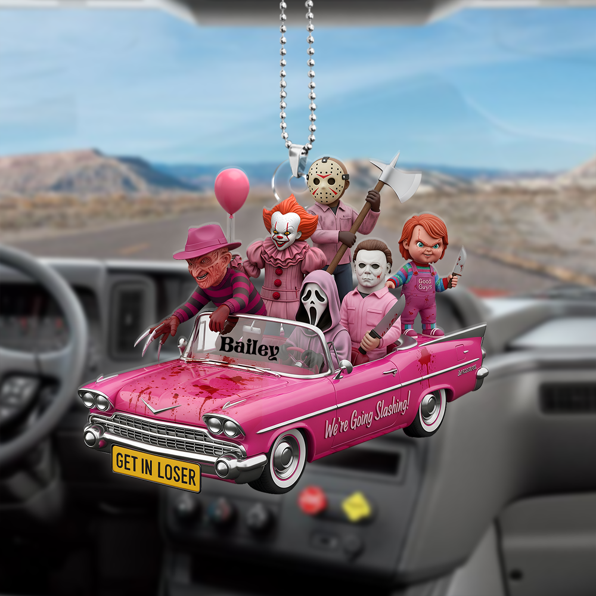 Horror Characters Car Ornament - Personalized Gifts For Horrror Movie Fans 03NALU050825-Homacus