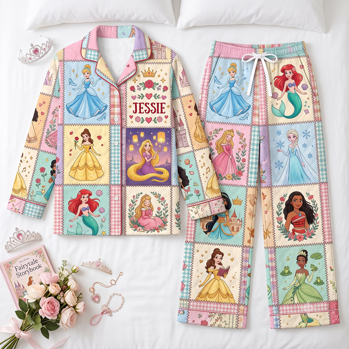 Childhood Princess Button Up Pajama Set - Personalized Gift For Kid 05NATN270826
