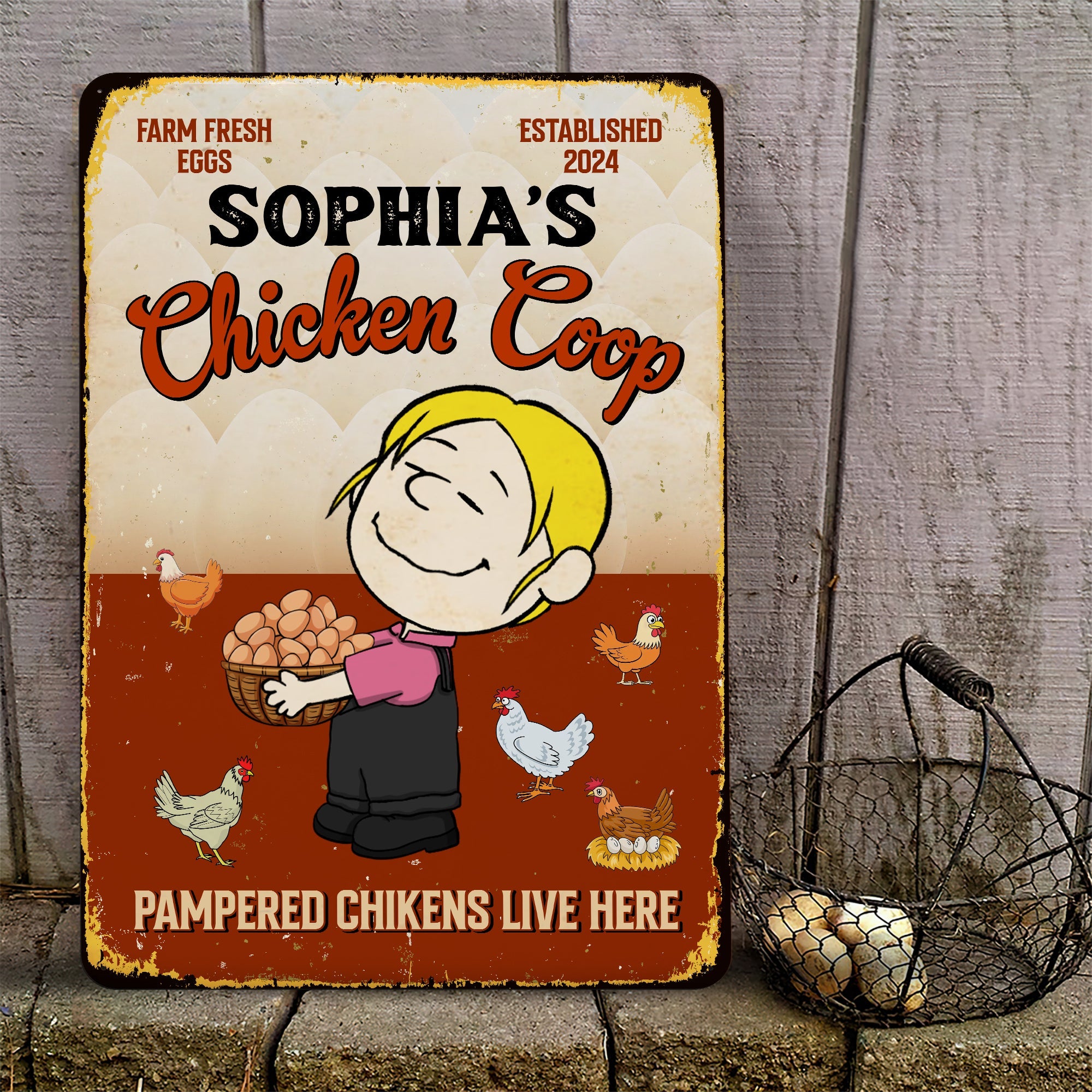 Personalized Gifts For Farmers Metal Sign 01totn180225hg Chicken Coop Pampered Chickens Live Here-Homacus