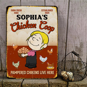 Personalized Gifts For Farmers Metal Sign 01totn180225hg Chicken Coop Pampered Chickens Live Here-Homacus