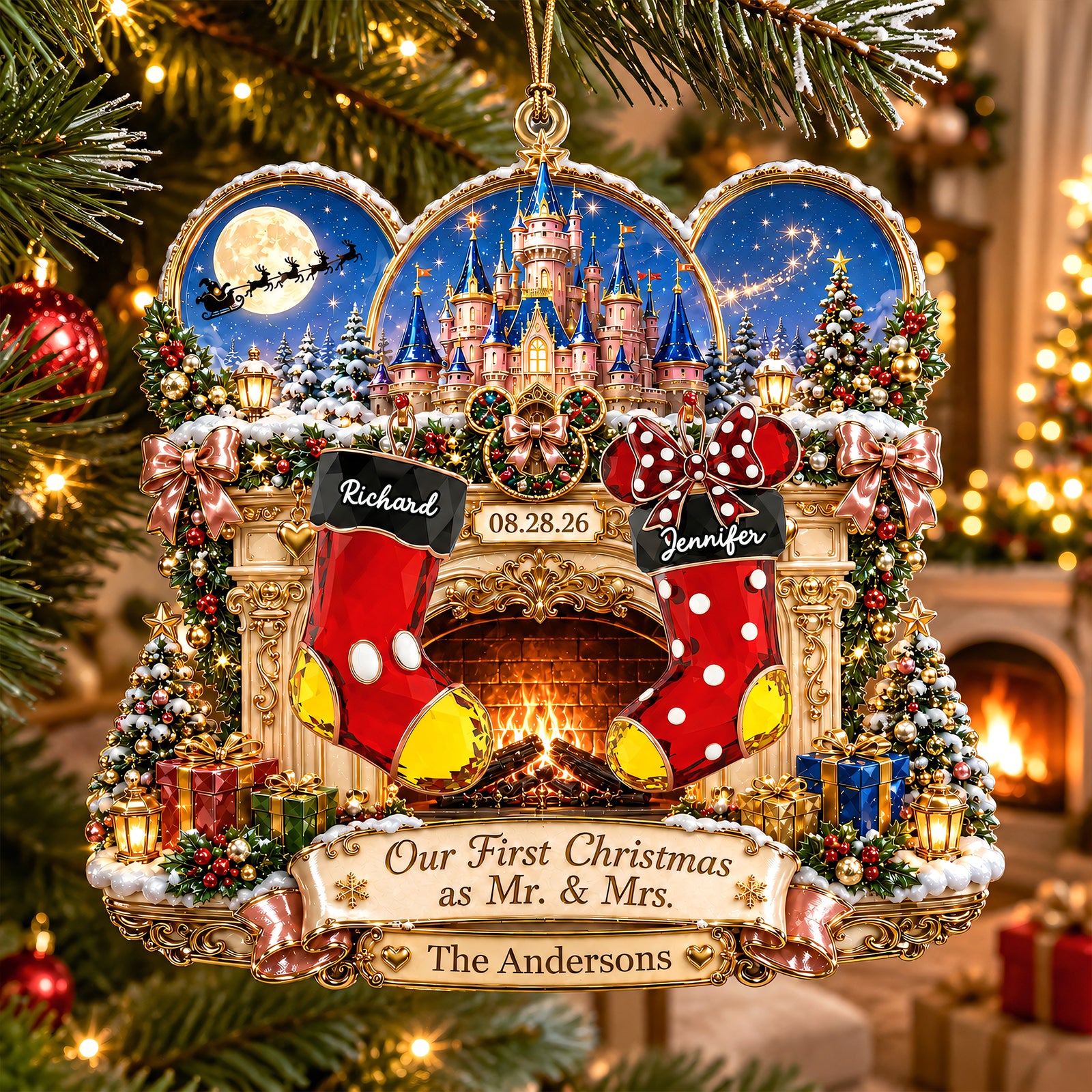 Newly Married Couple Christmas Ornament - Personalized Gifts For Couple 03naqn030926-Homacus