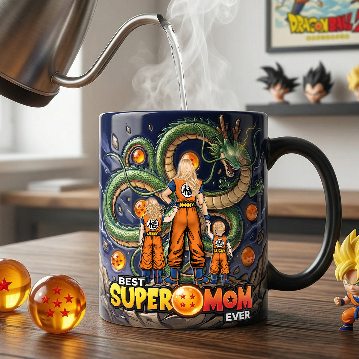 Legend Warrior Mom And Kids Magic Ceramic Coffee Mug - Personalized Gifts For Mother's Day Magic Mug 03NATN070426-Homacus