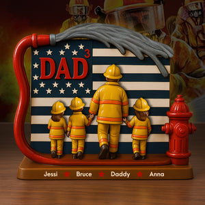 Firefighter Dad Acrylic Plaque - Personalized Gifts For Father 02TOLU260425-Homacus