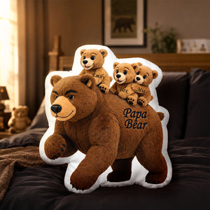 Papa Bear Pillow - Personalized Gifts For Dad 01hudh060526-Homacus