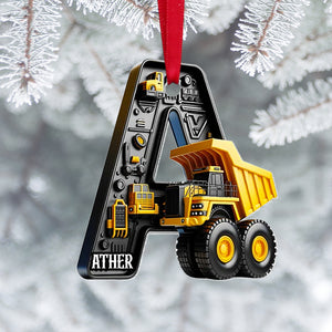 Custom Alphabet Letter Gifts For Construction Truck Lovers Christmas Ornament 03xqtn241024-Homacus