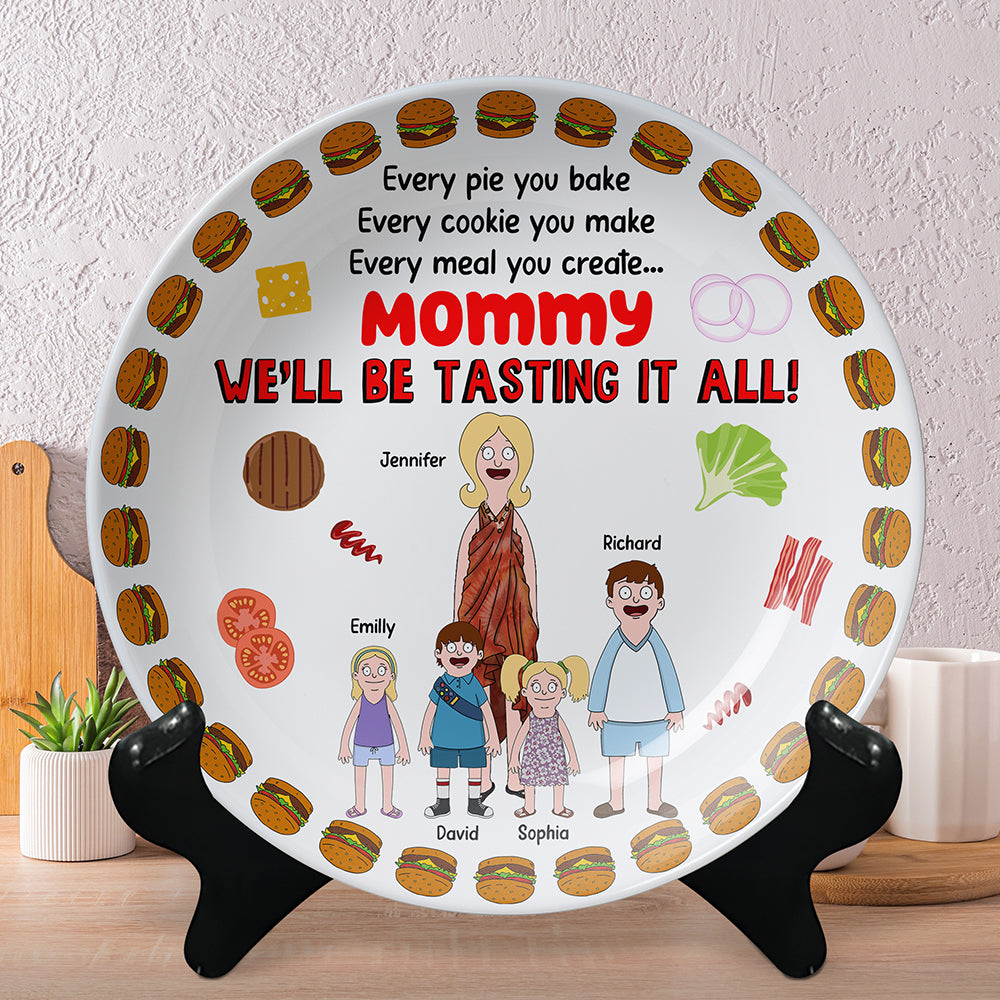 Personalized Gifts For Mom Round Plate We'll Be Tasting It All 06XQQN240325HG-Homacus