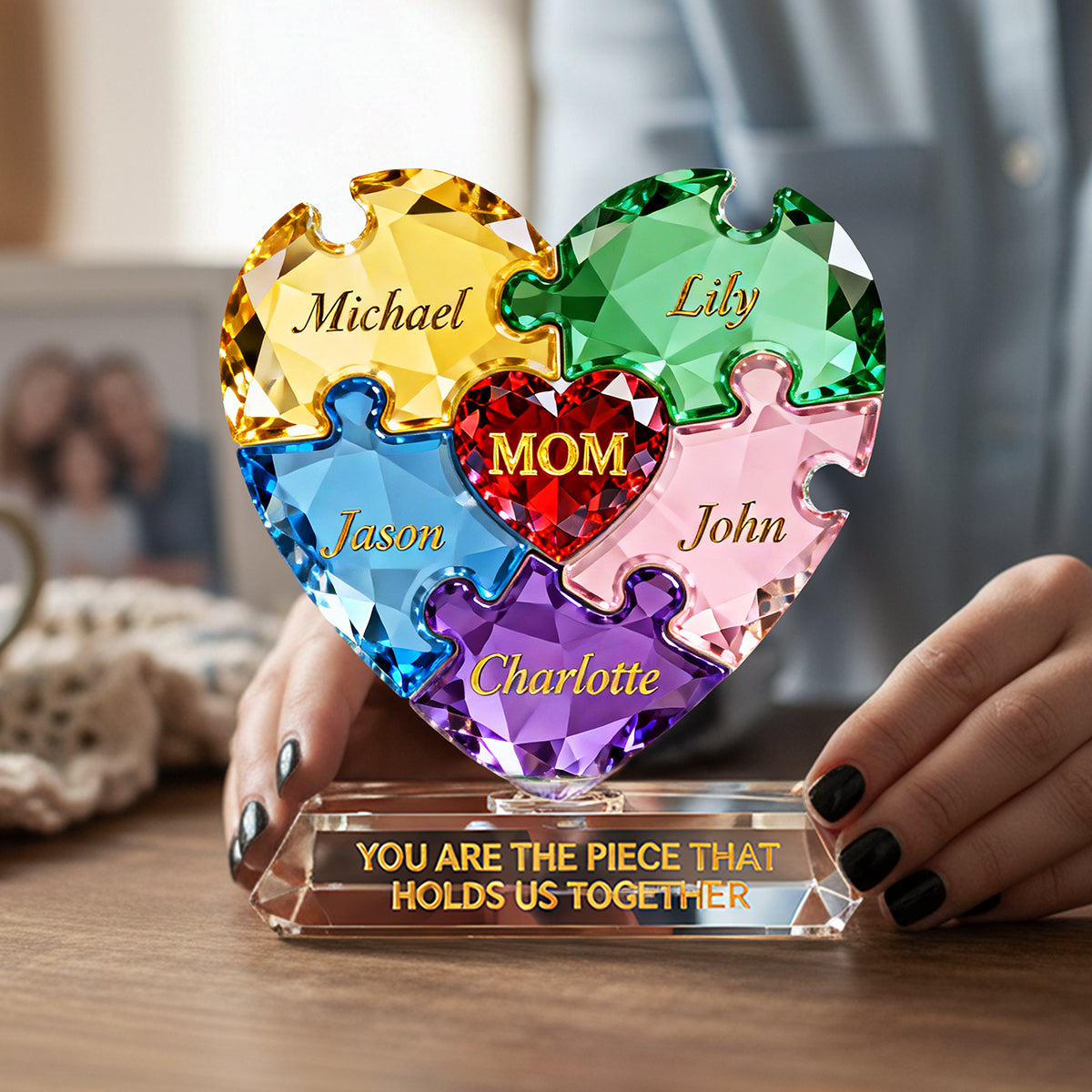 Puzzle Pieces Acrylic Plaque - Personalized Gifts For Mother's Day 02hyta030226-Homacus
