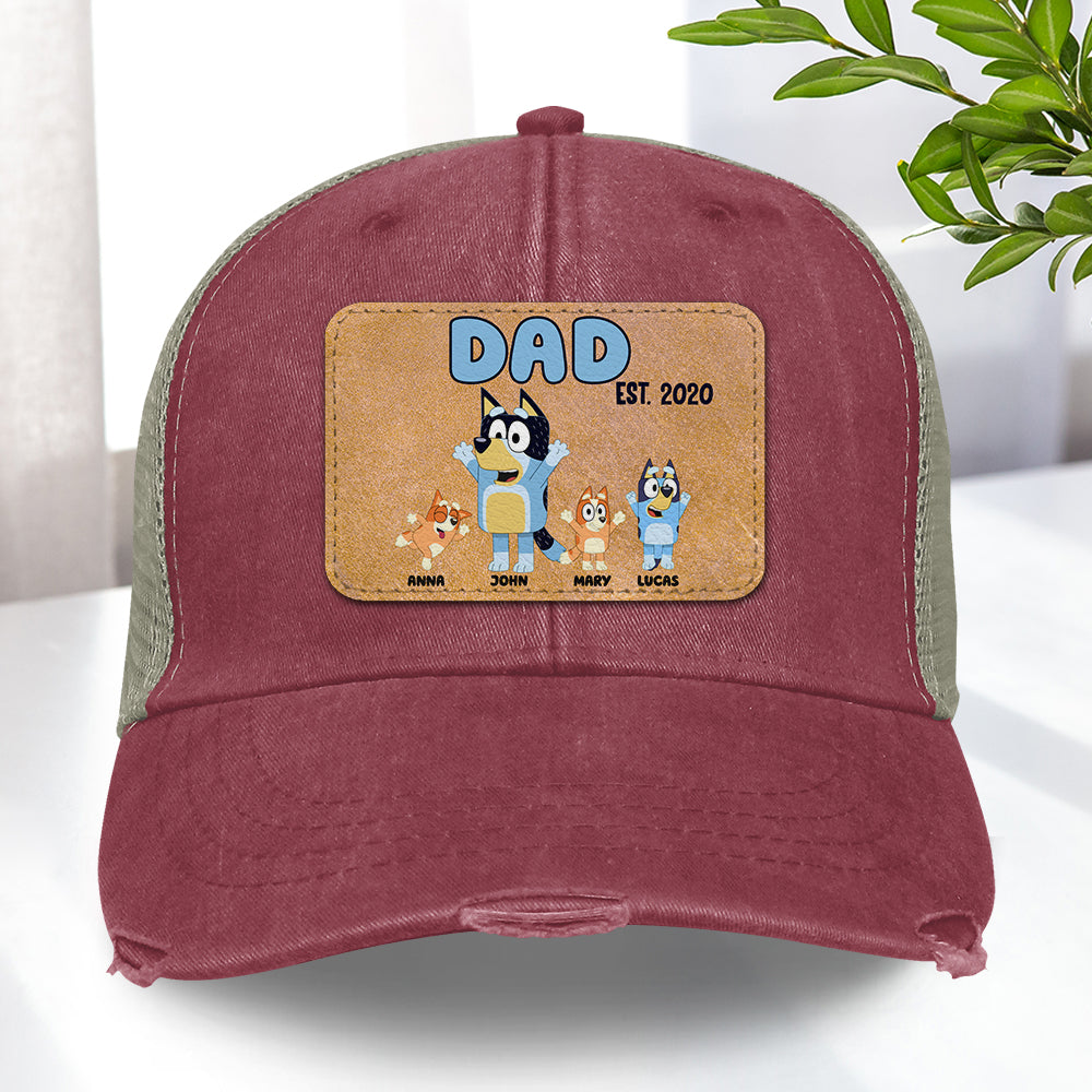 Dog Dad Distressed Ollie Cap Cap - Personalized Gifts For Father 06natn110524-Homacus
