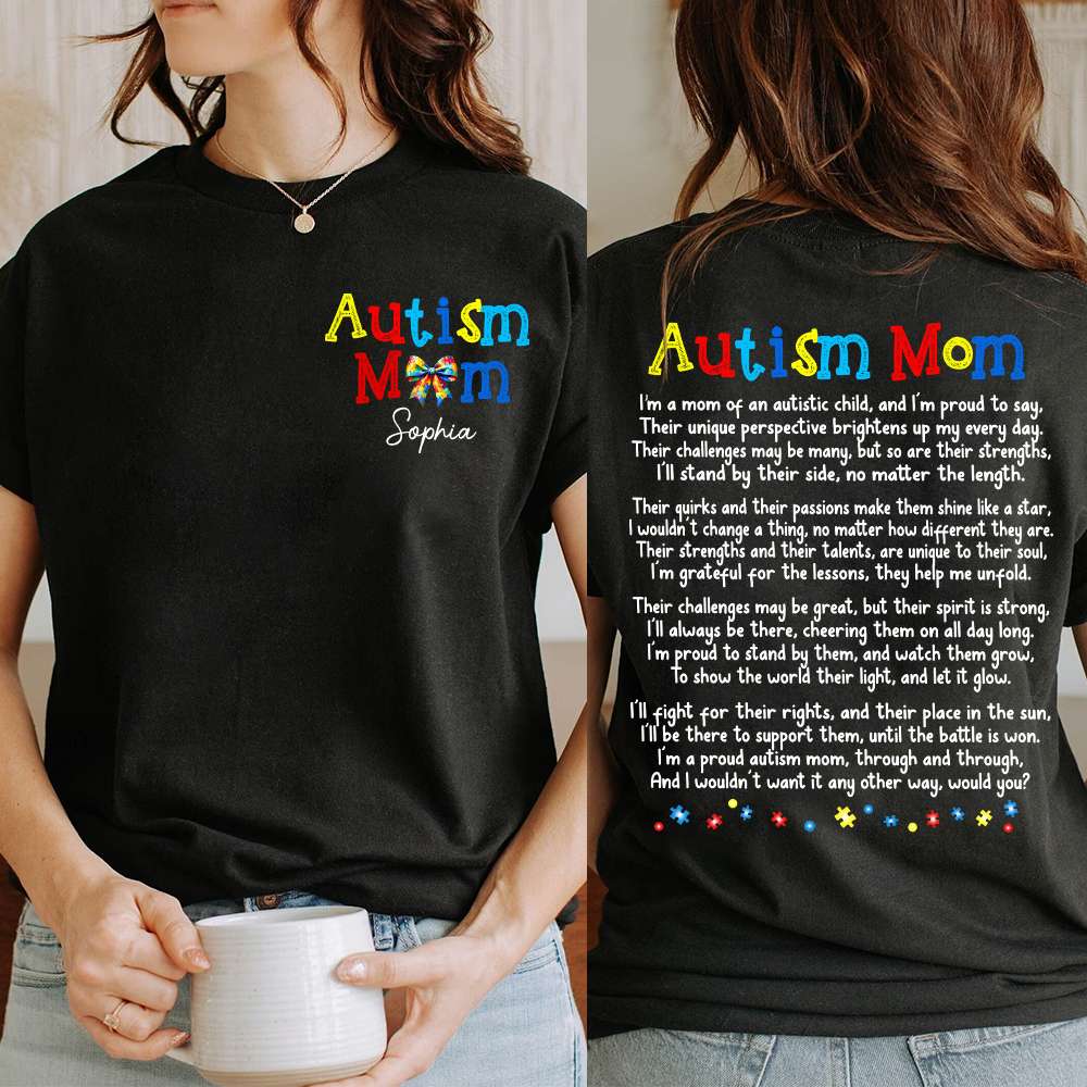Personalized Gifts For Autism Mom Shirt I'm A Proud Autism Mom 01HUDT250225-Homacus